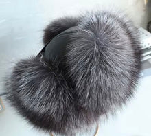 Load image into Gallery viewer, Silver fox trapper hat
