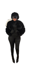Load image into Gallery viewer, Black luxury crop fur
