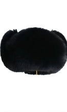 Load image into Gallery viewer, Black Leather and Fox trapper hat

