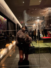 Load image into Gallery viewer, Wine Mongolian fur trim leather fur lined jacket
