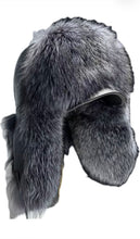 Load image into Gallery viewer, Silver fox trapper hat
