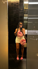 Load image into Gallery viewer, Pink rose white denim skirts
