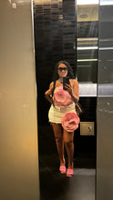 Load image into Gallery viewer, Pink rose white denim skirts
