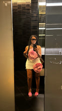 Load image into Gallery viewer, Pink rose white denim skirts
