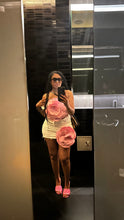 Load image into Gallery viewer, Pink rose white denim skirts

