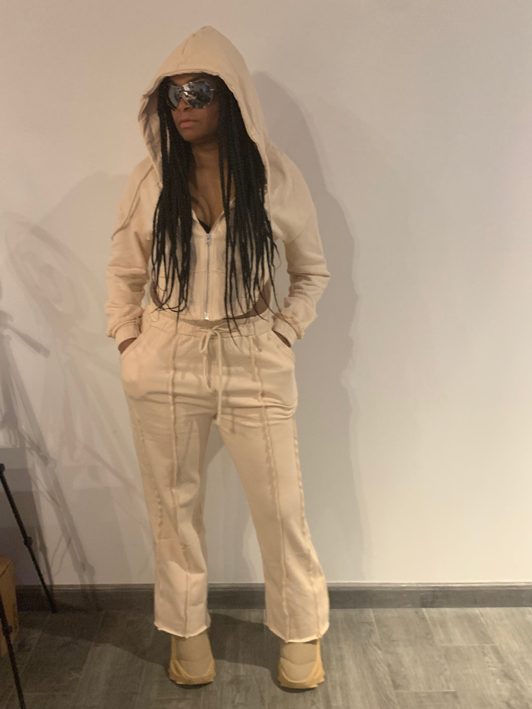 Distressed sweatsuit