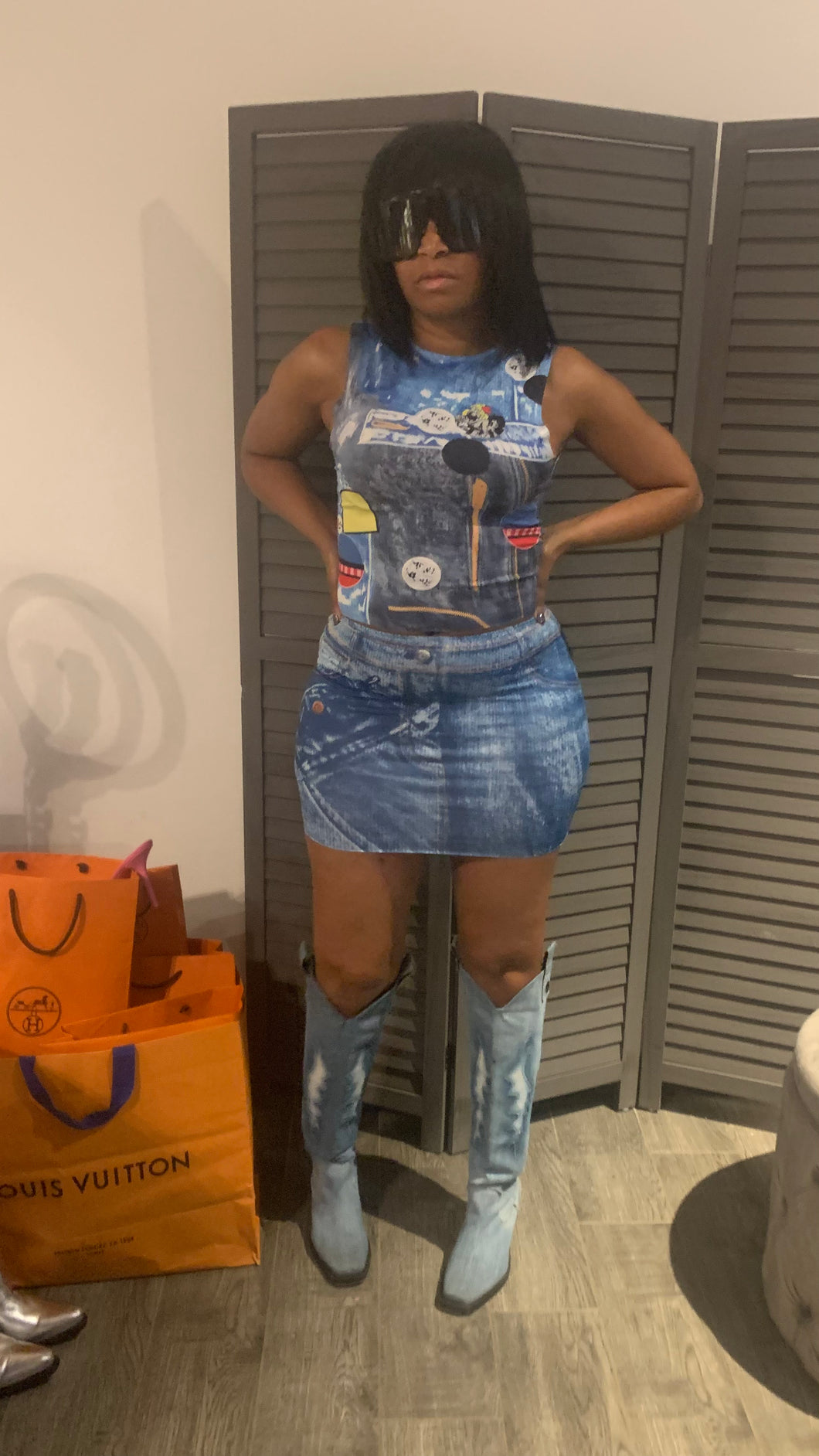 Fun denim look set
