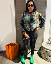 Load image into Gallery viewer, Flannel fab varsity jacket
