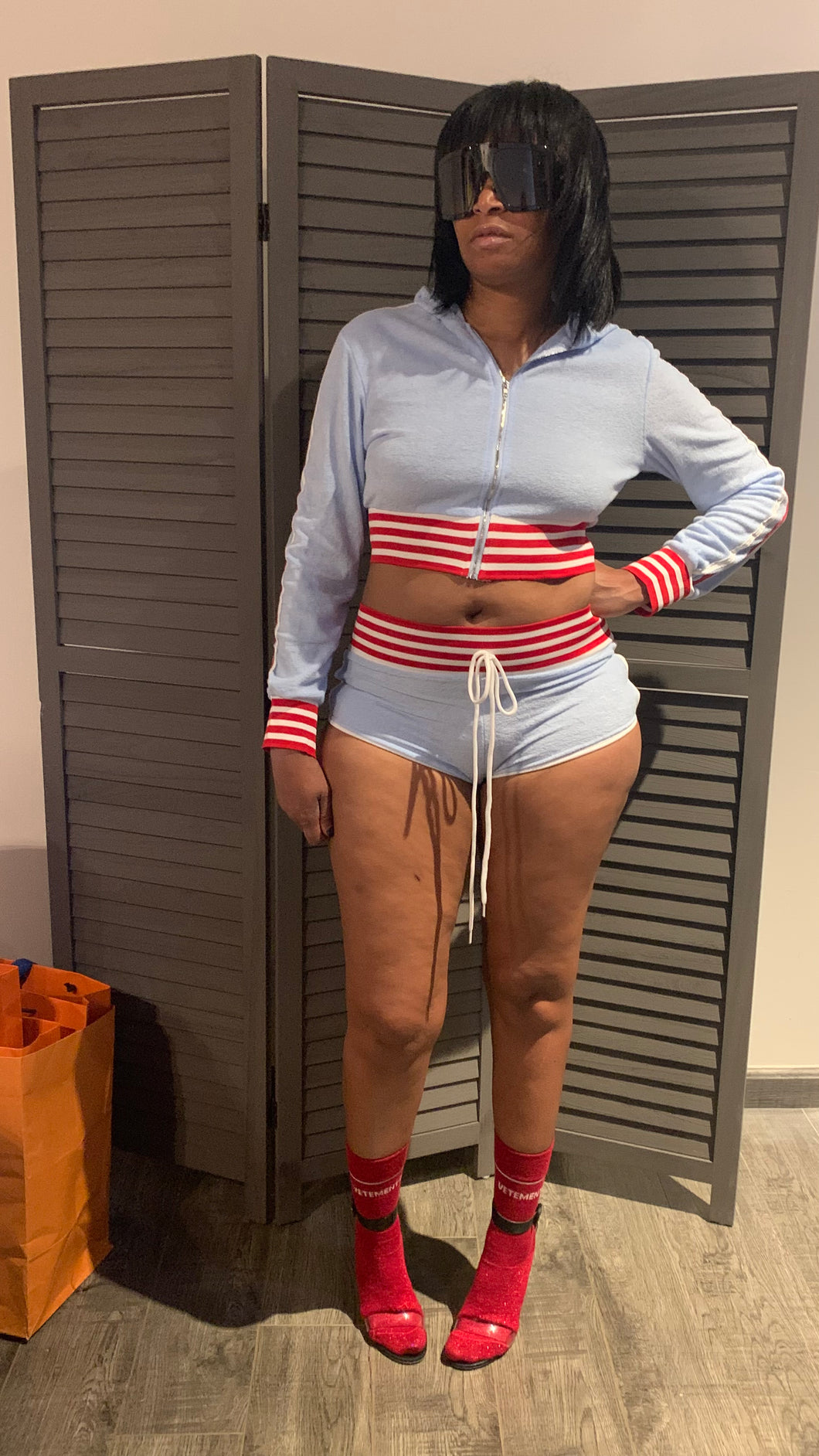 Retro terry short set