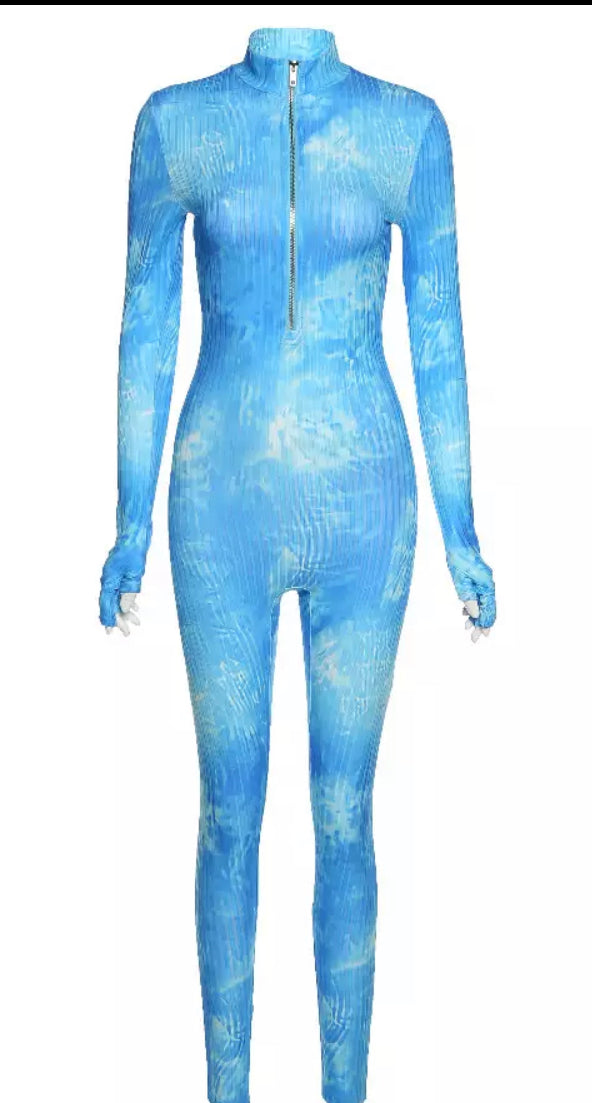 Blue lightening jumpsuit