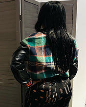 Load image into Gallery viewer, Flannel fab varsity jacket
