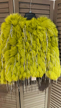 Load image into Gallery viewer, Avocado green fur bling jacket
