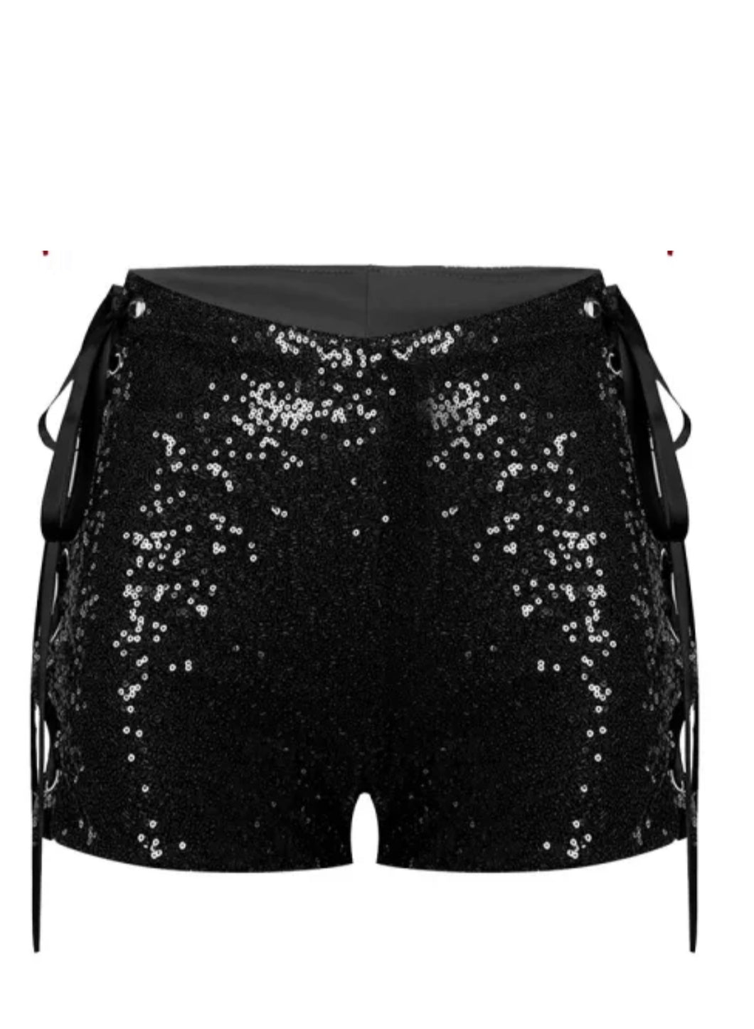 Lace up sequins shorts